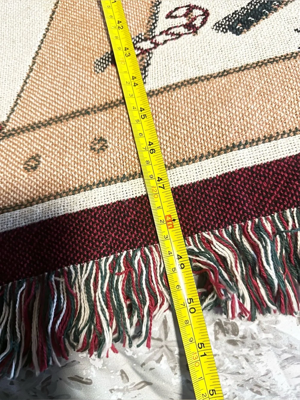 Christmas antique toys woven throw afghan tapestry